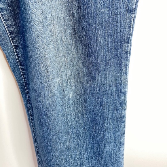 TK Axel Mens Jeans Sz 38x32 Slim Straight Med Wash Blue Distressed Denim - Picture 4 of 16